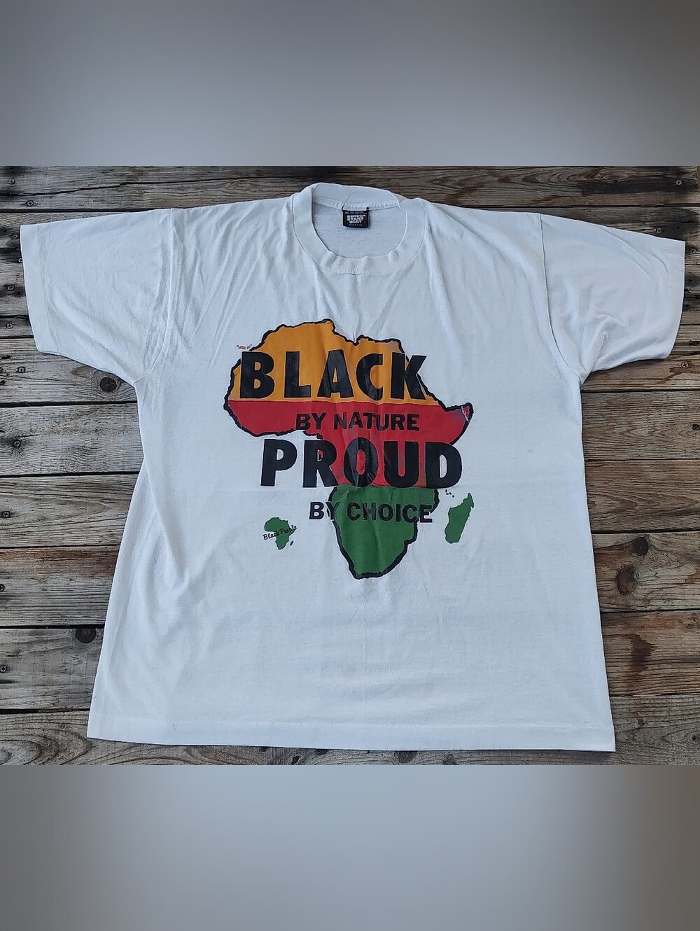 Vintage 90's "Black by Nature Proud by Choice" Africa T-Shirt  made in USA